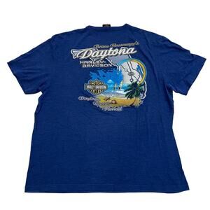 Harley-Davidson Daytona Florida Graphic T-Shirt, XL | Blue Biker Tee
